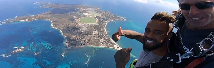 View from the Sky on a Rottnest Skydive