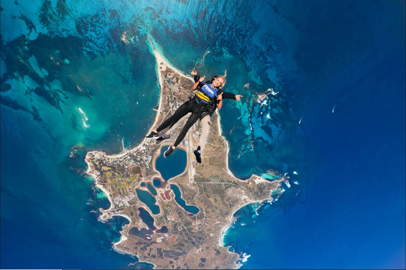 A tandem skydive over the magnificent Rottnest Island
