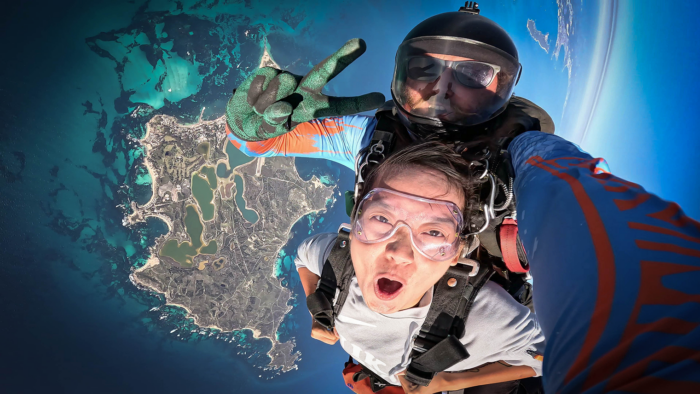 Tandem skydiving experience over Rottnest Island WA